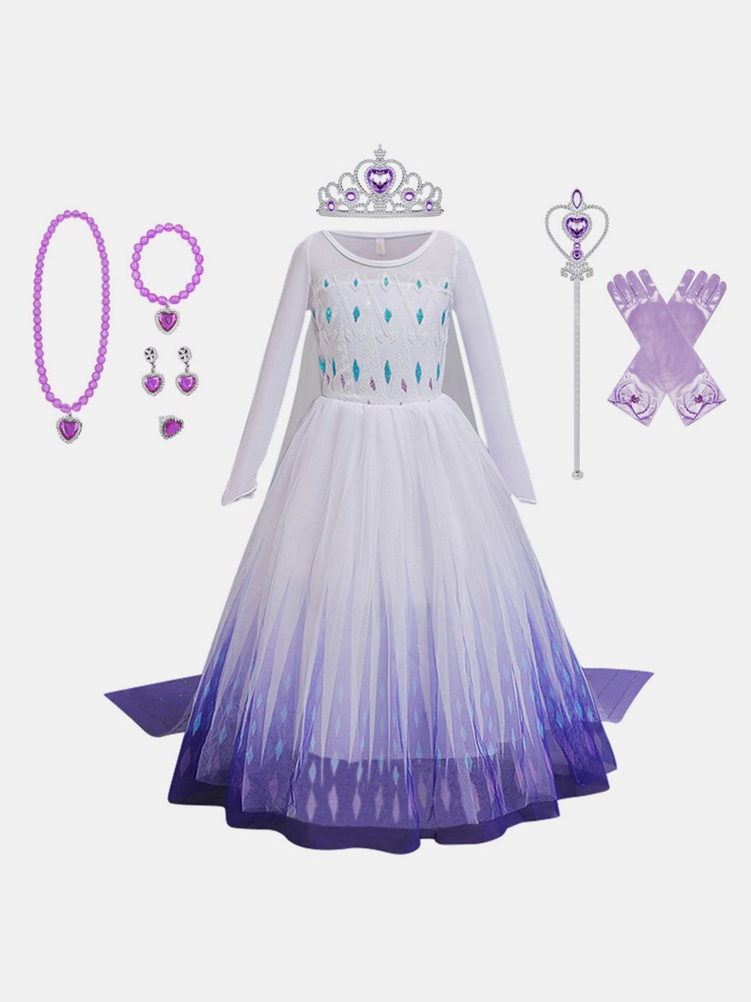 YK Girls Embellished Fit & Flare Maxi Dress