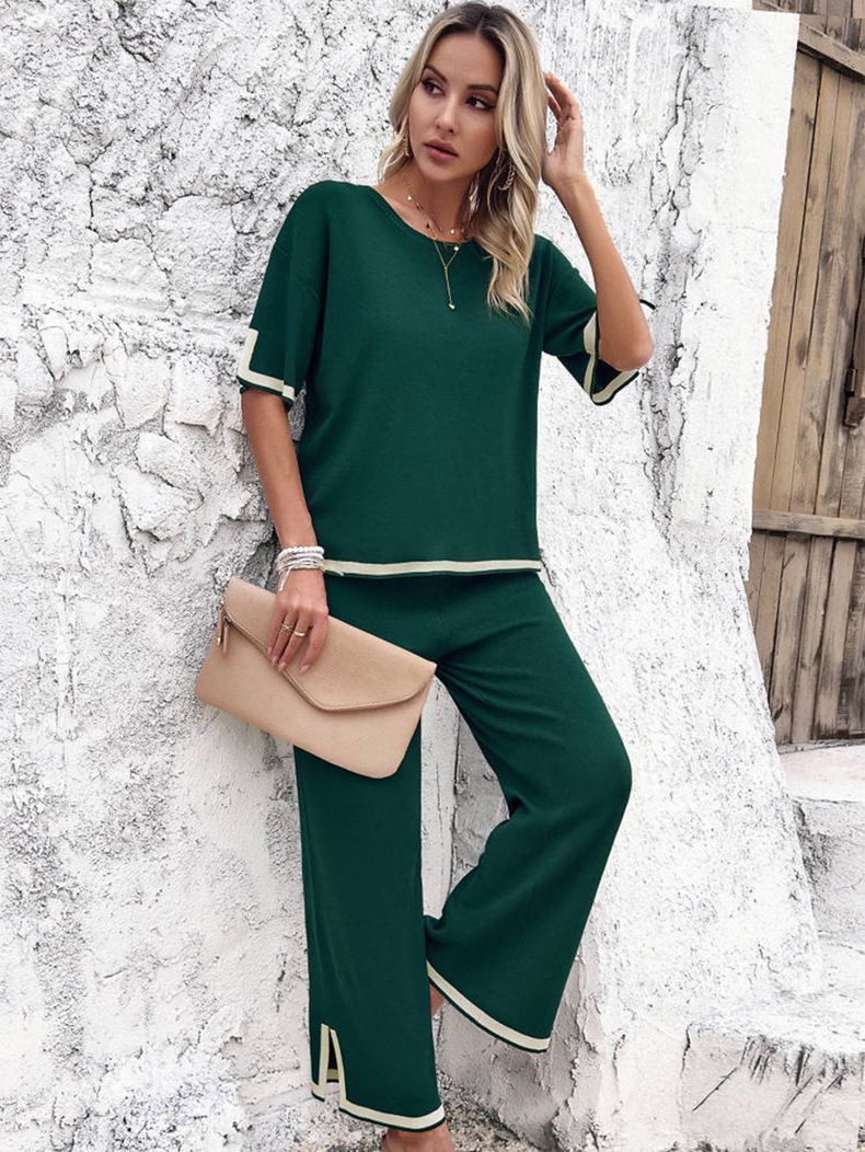 all about you Green T-shirt With Trousers Co-Ords