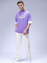 The Indian Garage Co Men Oversized Batman Printed Overhead Hooded Sweatshirt