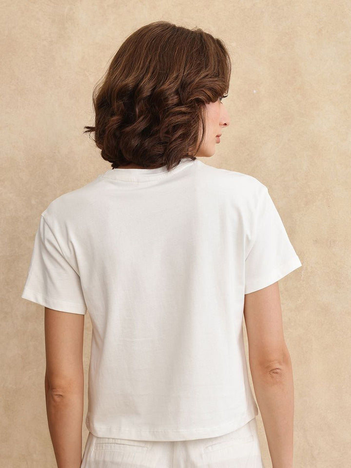 T-Shirt Poket Wanita yang Rareism Printed