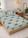 KLOTTHE Blue Floral Printed Cadar 300 TC Super King Fine