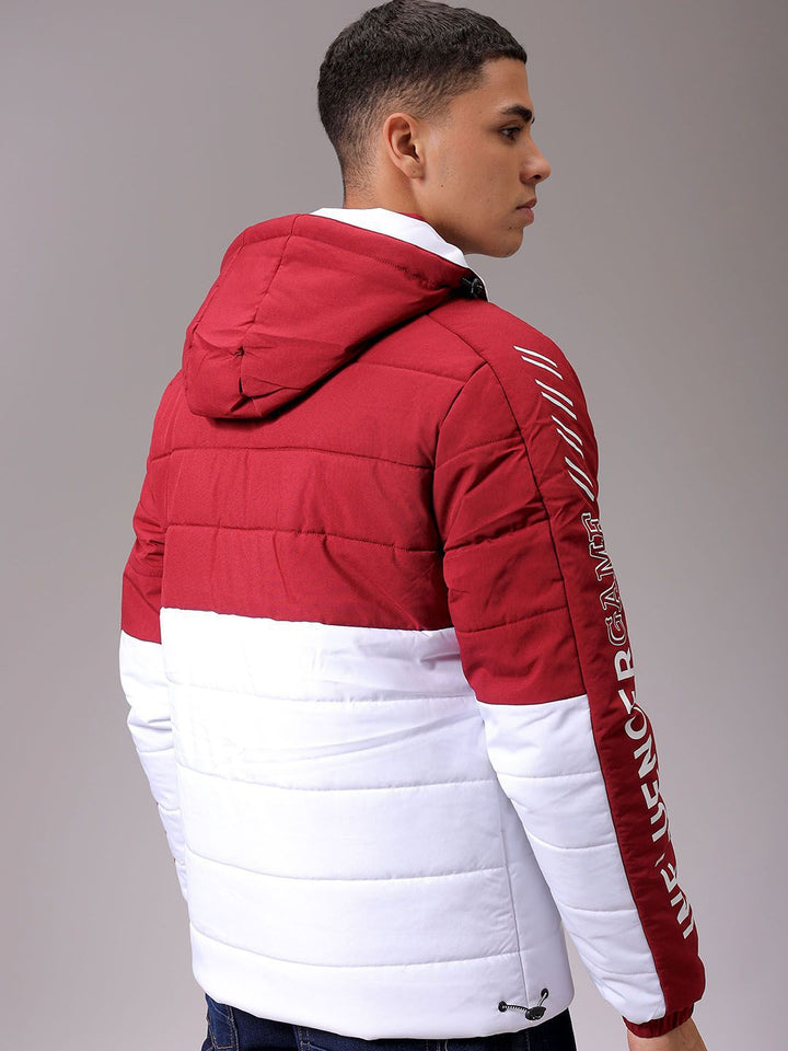 The Indian Garage Co Men Hooded Colourblocked Casual Puffer Jacket