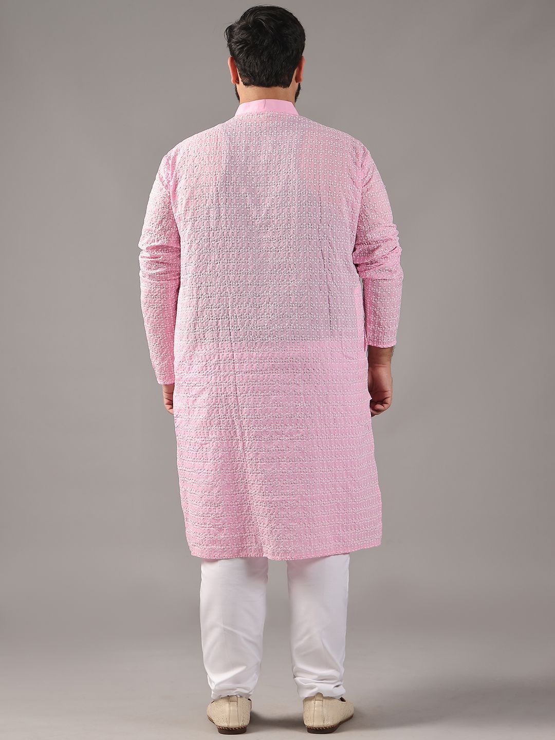 SOJANYA PLUS Plus Size Men Ethnic Motifs Embroidered Pure Cotton Kurta With Pyjamas