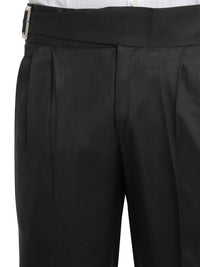 Men's Black Cotton Rich Solid Slim Fit Formal Gurkha Pants