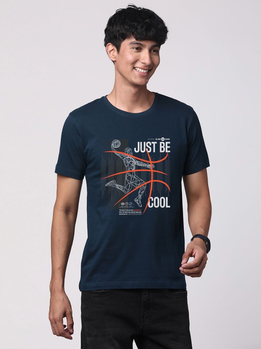 ADRO Pack of 3 Printed Round Neck Cotton T-shirt