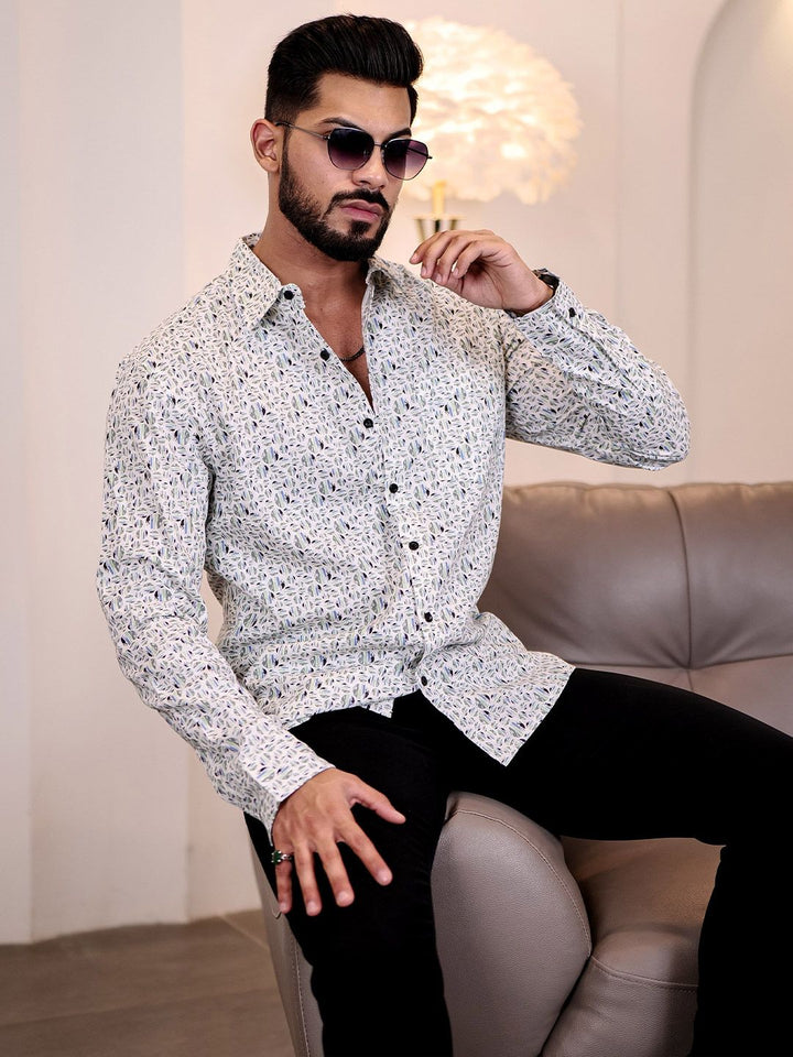 Baju Kasual Linen Kolar Bercetak Perbualan Eszett