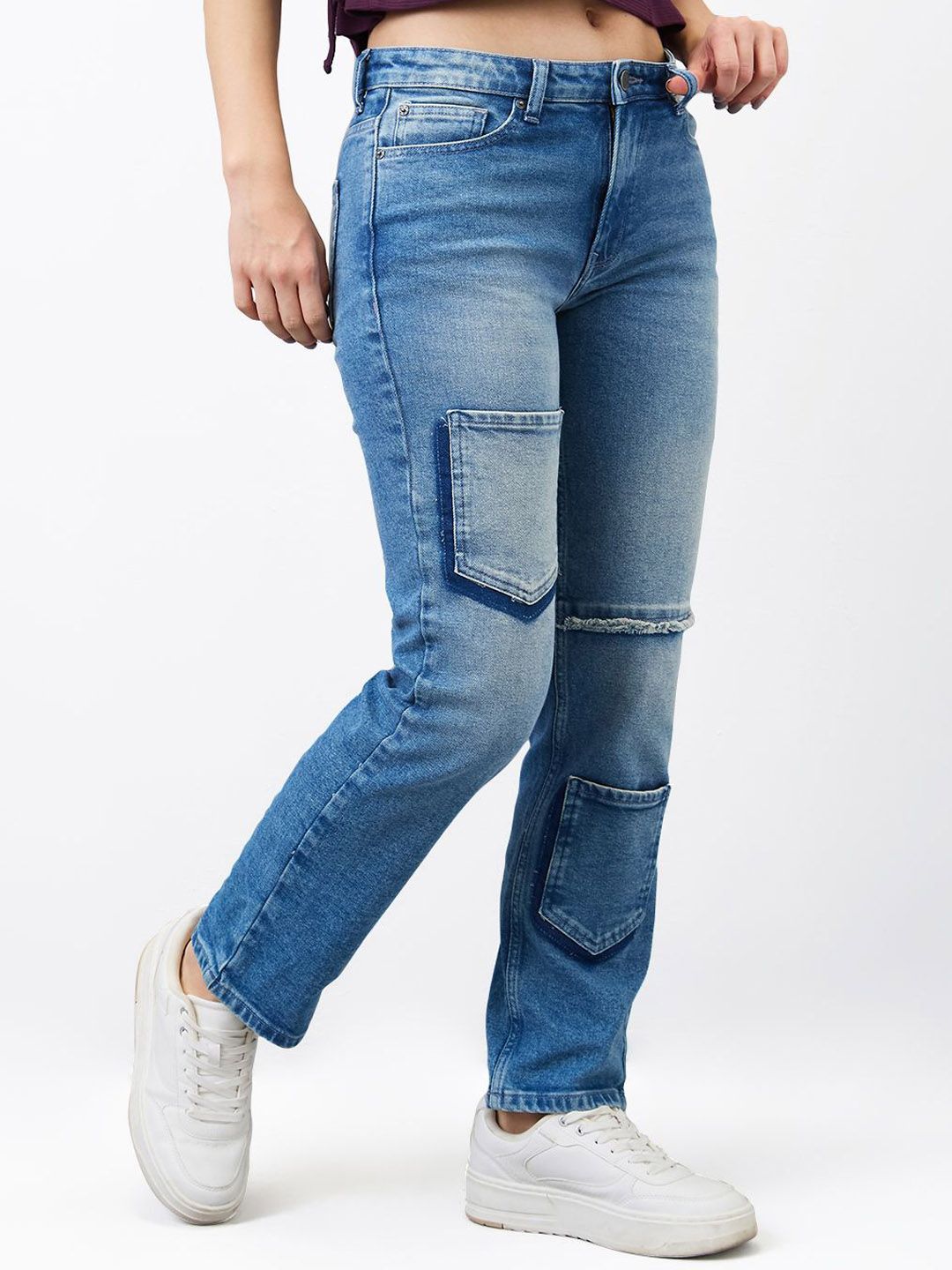SPYKAR Women Slim Fit Mildly Distressed Heavy Fade Jeans