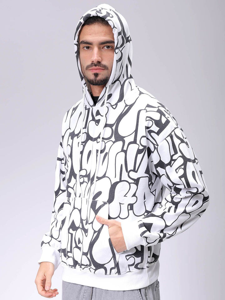 The Indian Garage Co Men Printed Hooded Sweatshirt