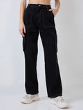SPYKAR Women Straight Fit High-Rise Cargo Styles Jeans