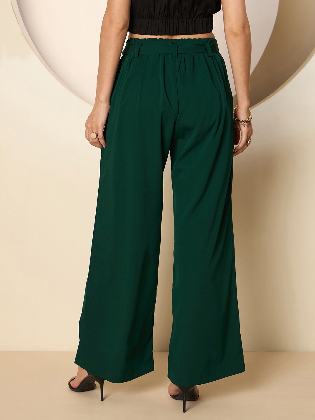 Antheaa Women Smart High-Rise Pleated comfort Trousers
