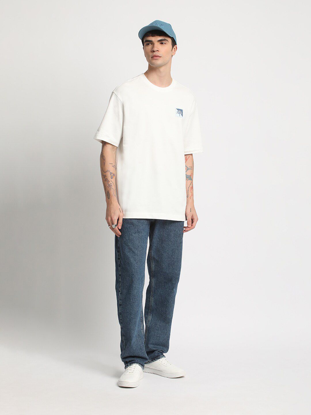 THE BEAR HOUSE Graphic Printed Round neck Loose Fit Cotton T-shirt