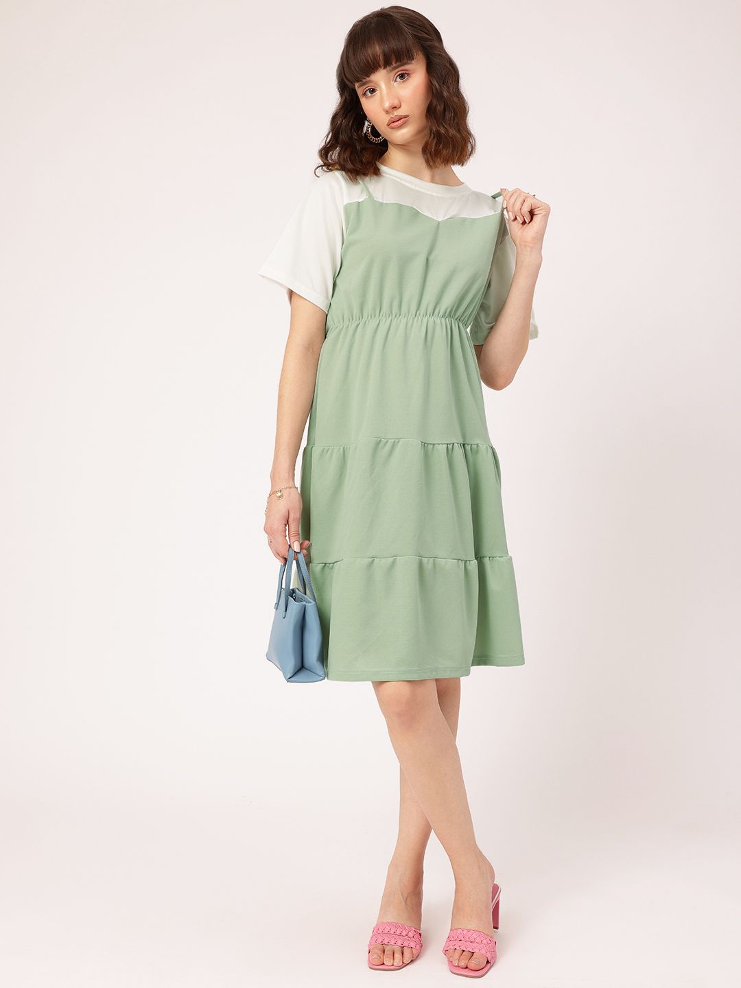 DressBerry Comfy Fashionable Flair A-Line Tiered Dress