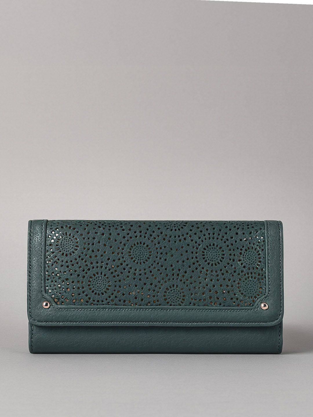 Lino Perros Women Laser Cut Detail Three Fold Wallet