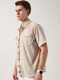 Thomas Scott Men Premium Corduroy Oversized Casual Shirt