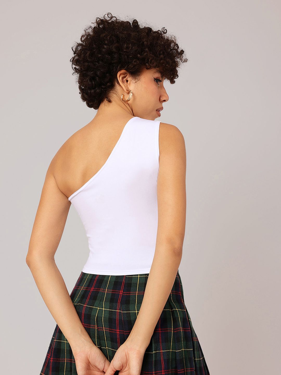 DressBerry Asymmetrical Allure One-Shoulder Fitted Top