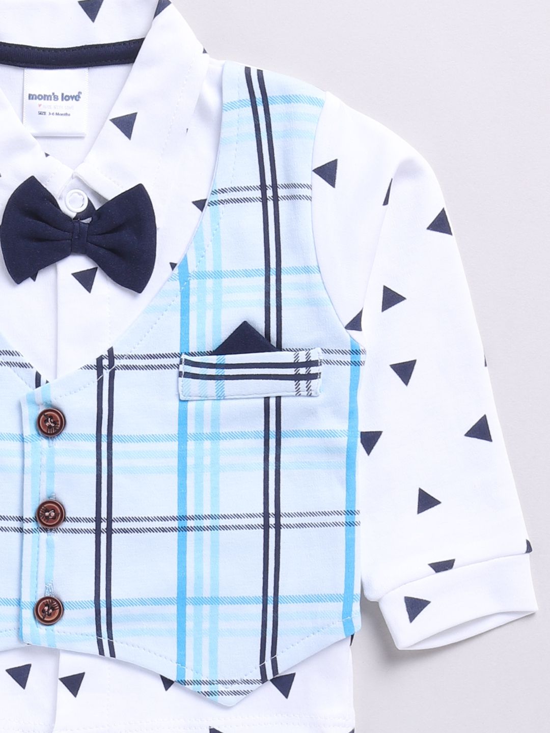 Moms Love Infants Boys Checked Shirt with Trousers