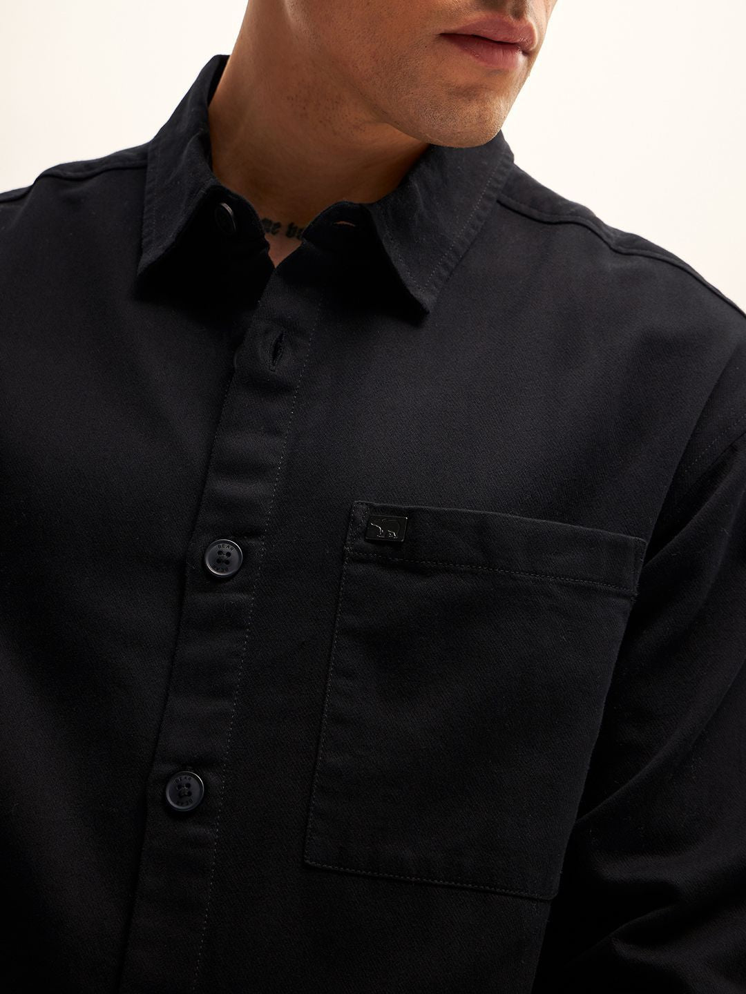 THE BEAR HOUSE Men Solid Casual Oversized Shirt