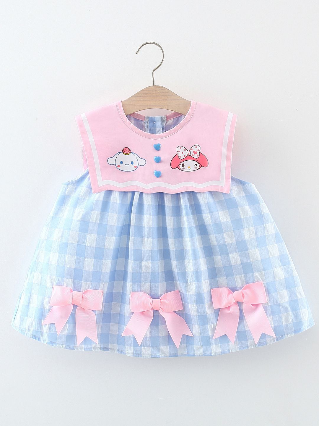 YK Checked Fit & Flare Dress