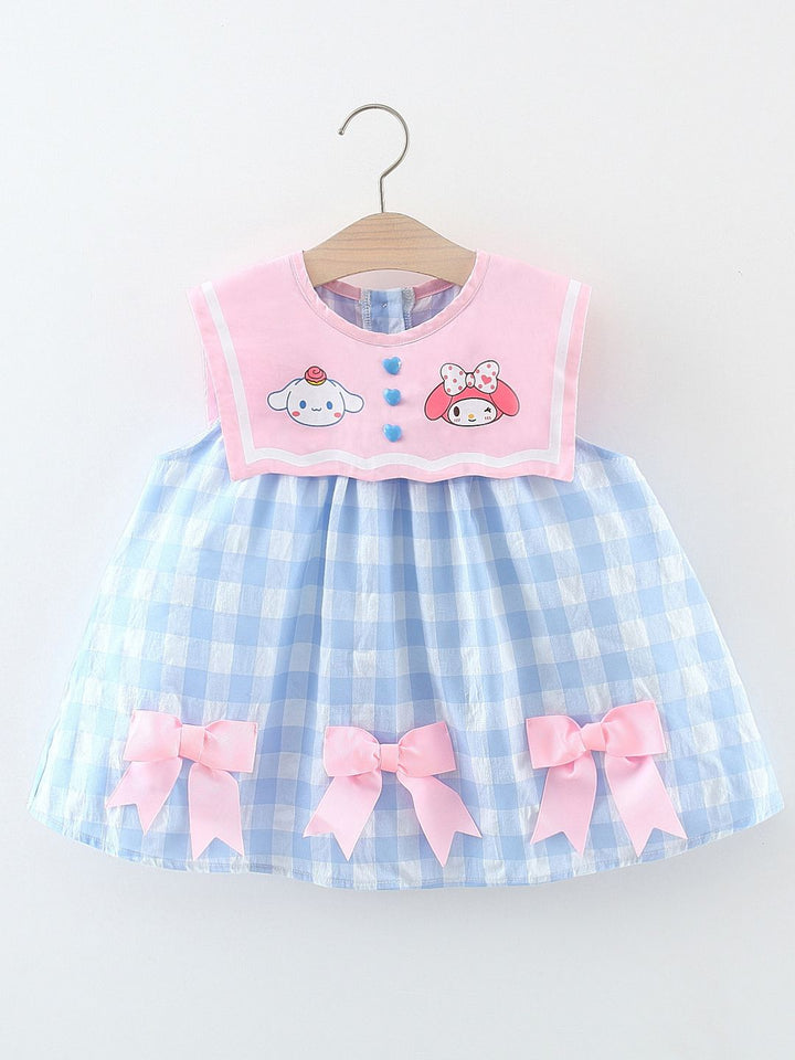 YK Checked Fit & Flare Dress