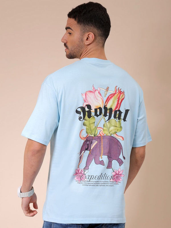 The Indian Garage Co Men Graphic Printed Round Neck Cotton Oversized T-shirt