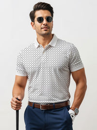 ADRO Men White Cotton Tshirts