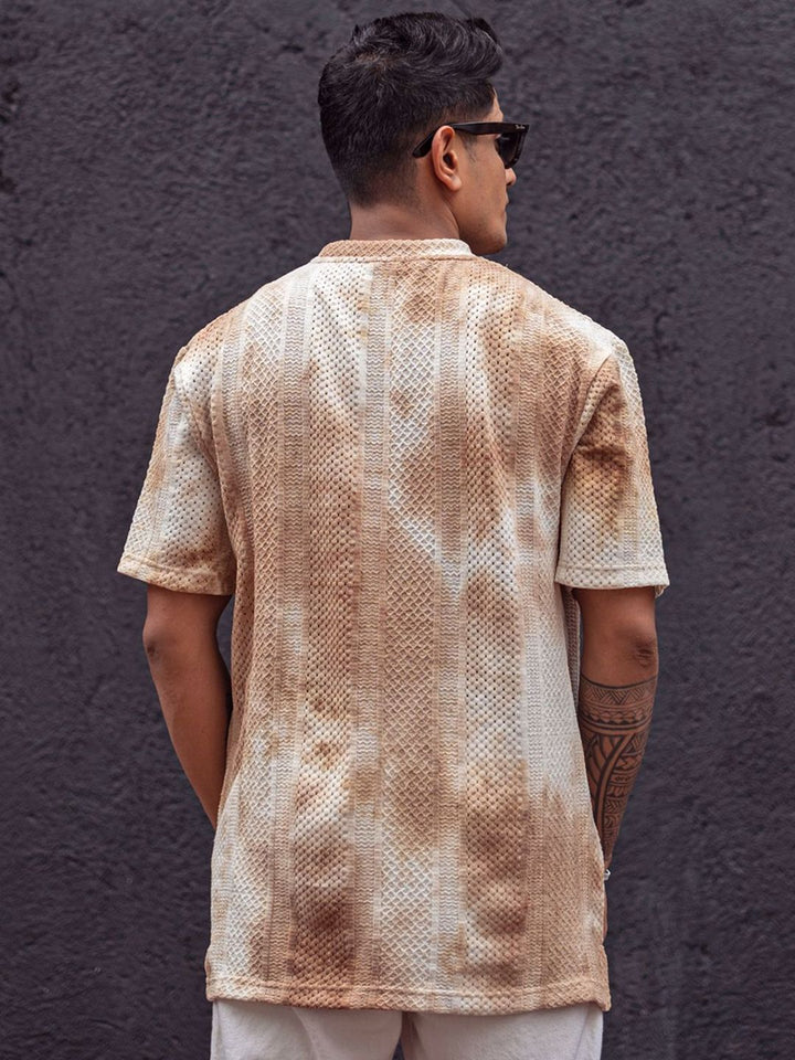 Powerlook Men Dyed Round Neck Oversized T-Shirt