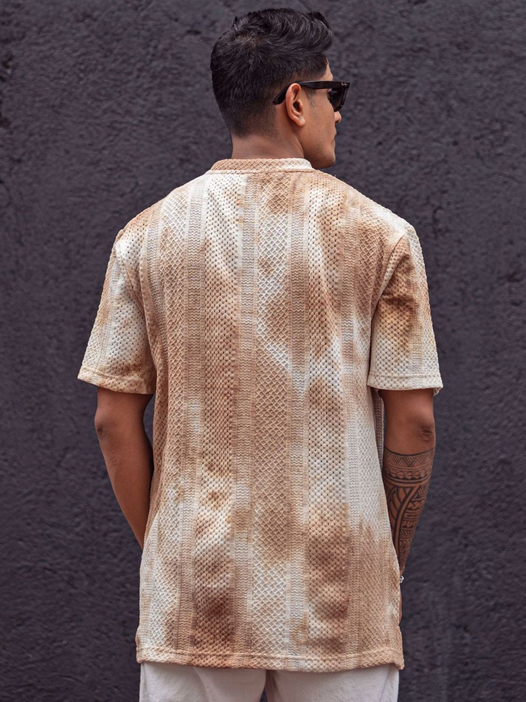 Powerlook Men Dyed Round Neck Oversized T-Shirt