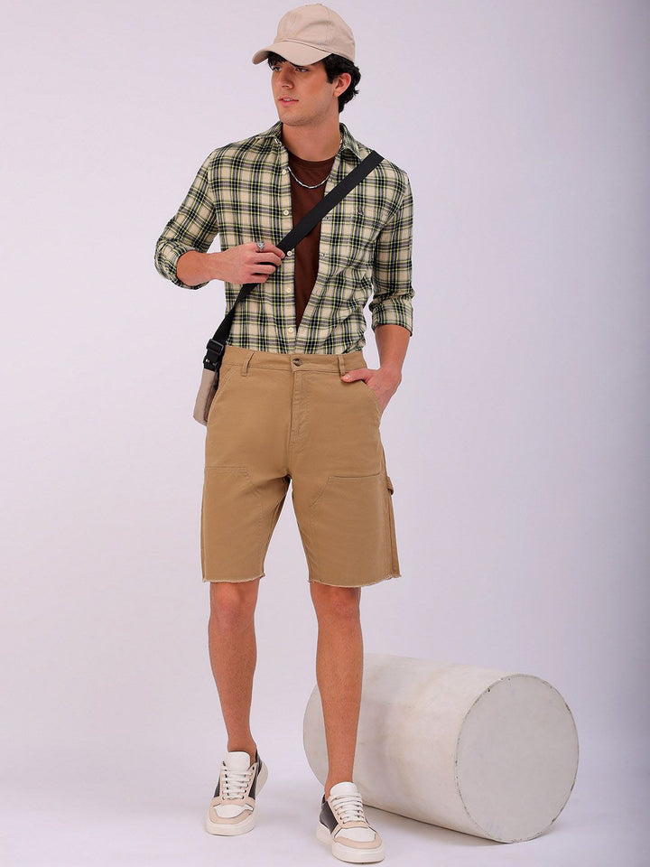 The Indian Garage Co Men Pure Cotton Relaxed Fit Chino Shorts