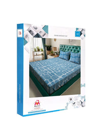 Myntra Elegant Homes Turquoise Blue Printed 300 TC King Bedsheet Set 2.50 m x 2.20m