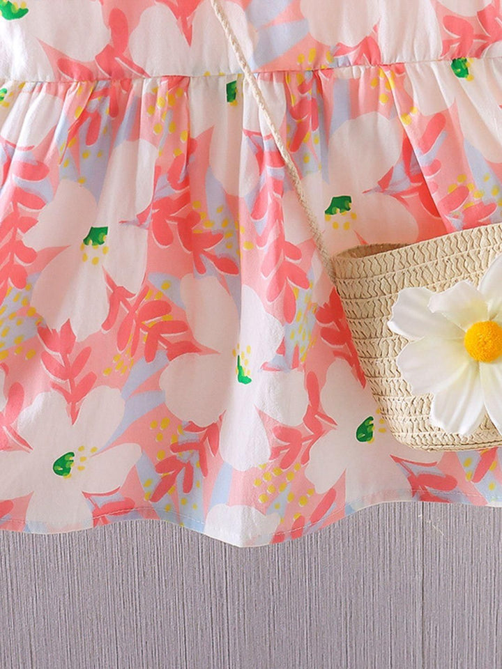 YK Floral Print Peplum Dress