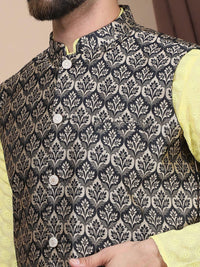 Kurta Lurus Kapas Tulen Sulam Bunga Anouk Dengan Jaket Churidar & Nehru