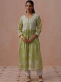 House of Chikankari Ethnic Motifs Print A-Line Maxi Dress