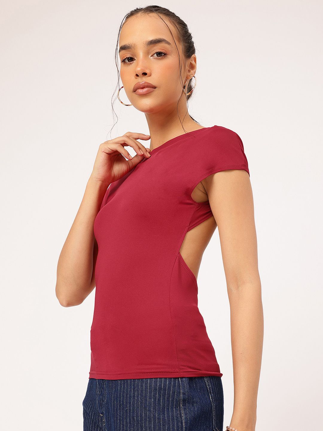 DressBerry Darling-Diva Open Back Extended Sleeves Top