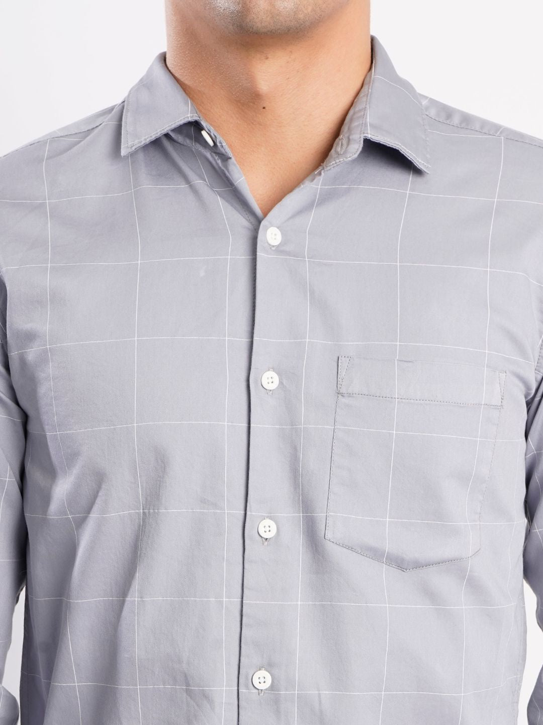 Bene Kleed Checked Spread Collar Pure Cotton Shirt