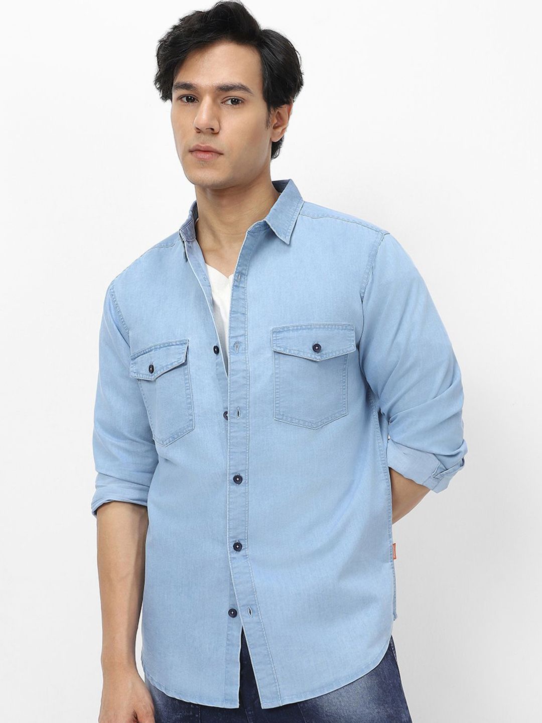 Urbano Fashion Men Full Sleeve Regular Fit Casual Denim Shirt