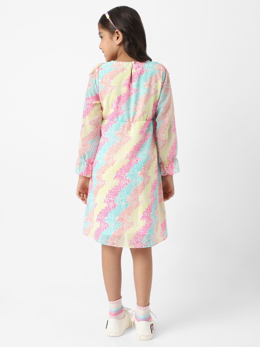 Nauti Nati Girls Bell Sleeve Ruffled A-Line Dress