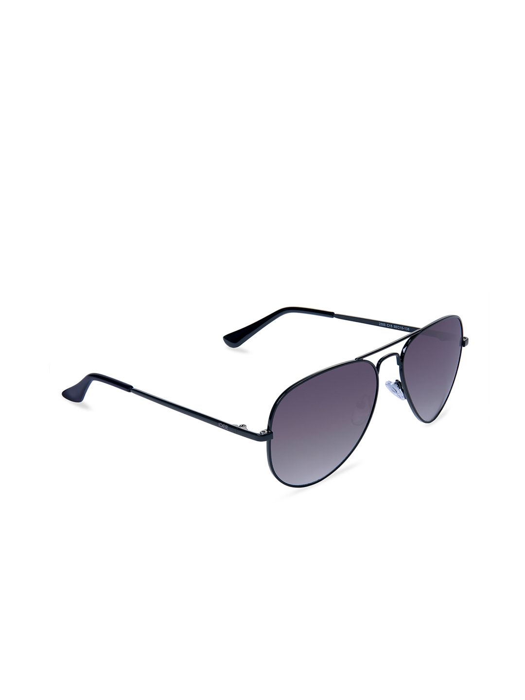 Idee Unisex Black Lens & Black Aviator Sunglasses dengan Lensa Dilindungi UV
