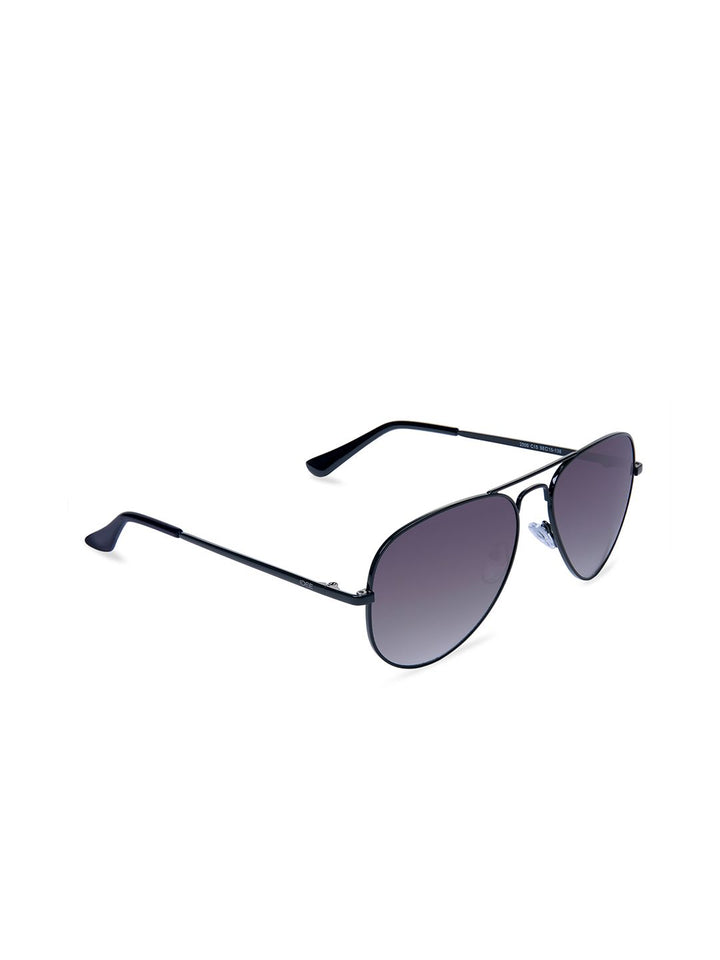 Idee Unisex Black Lens & Black Aviator Sunglasses dengan Lensa Dilindungi UV