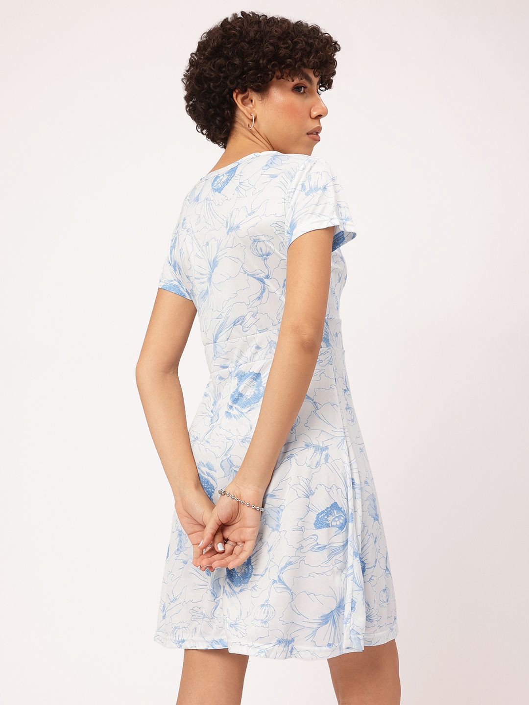 DressBerry Sketchy Sensation Floral Satin A-Line Dress