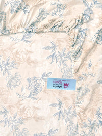 Myntra Elegant Homes Berwarna Krim & Bunga Biru 300 TC Cadar Tempat Tidur Single dengan 1 Sarung Bantal