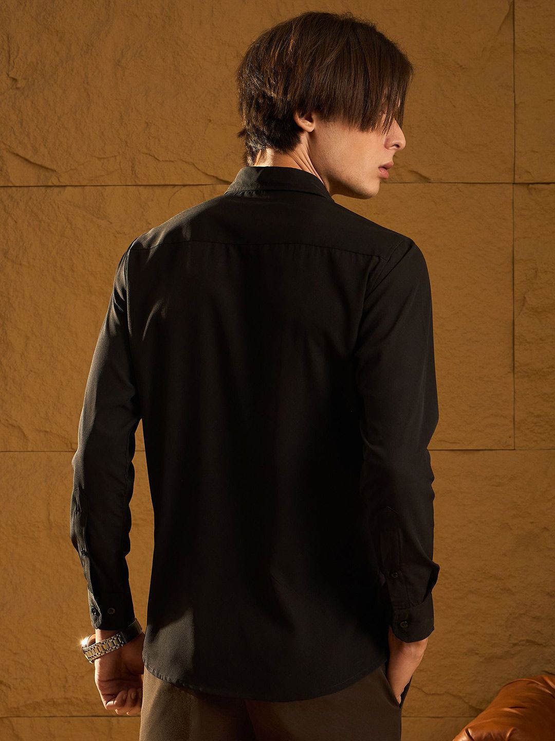 DENNISON Men Smart Spread Collar Solid Party Shirt