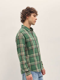 THE BEAR HOUSE Men Spread Collar Buffalo Checked Cotton Relaxed Fit Casual Shirt