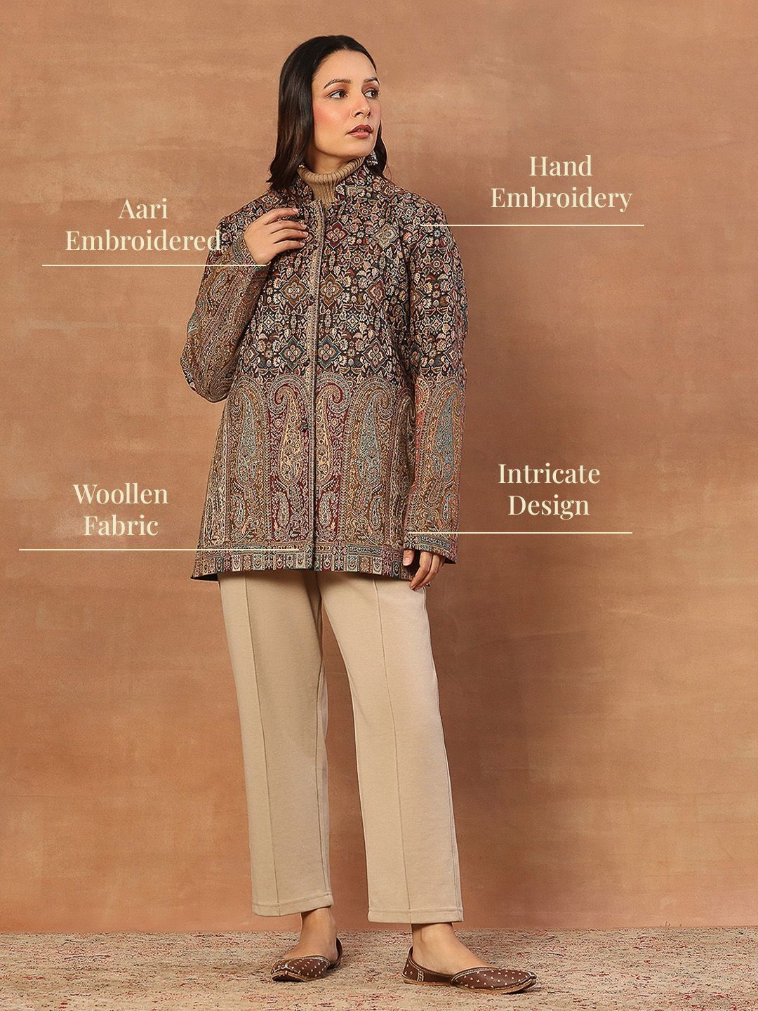 House of Chikankari Women Woollen Tailored Jacket