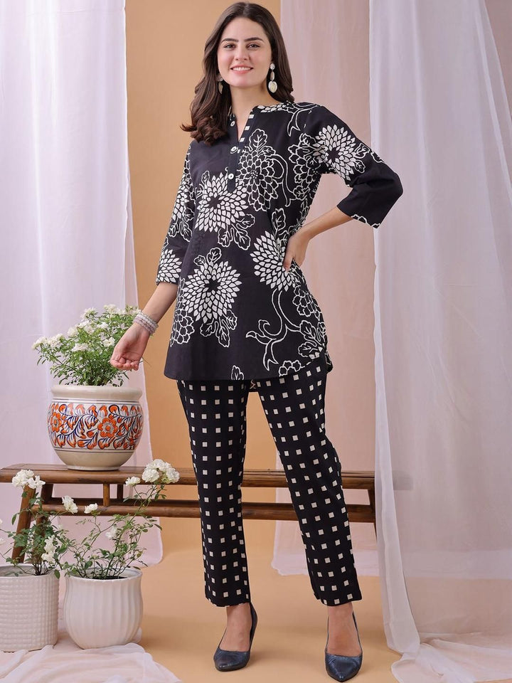 KALINI Adults-Women White Pure Cotton Co-Ords