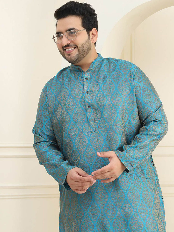 SOJANYA PLUS Plus Size Tenunan Rekaan Kurta Lurus dengan Piyama