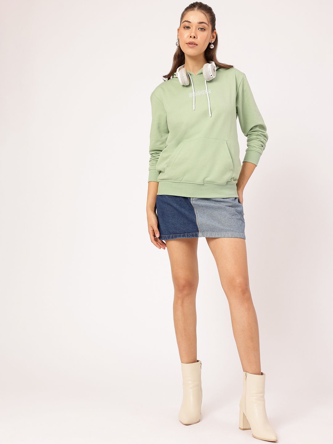 DressBerry Printed Hooded Sweatshirt