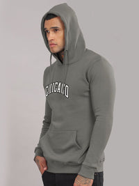 ADRO Lelaki Typography Printed Hood Cotton Pullover Sweatshirt