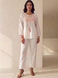 House of Chikankari Embroidered Ethnic Cotton Top