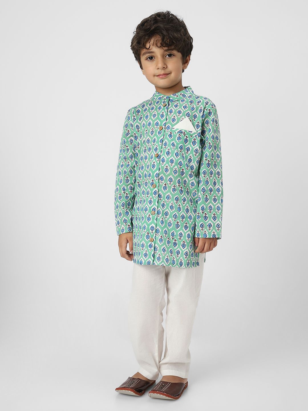 Nauti Nati Boys Cotton Printed Kurta Set
