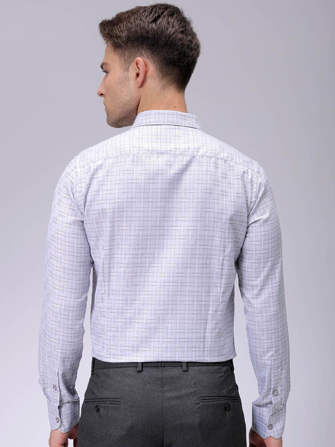 The Indian Garage Co. X Luxe Men Spread Collar Checked Slim Fit Formal Shirt